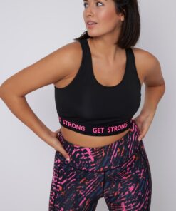 Grote Maten sportbeha, Dames, zwart, Maat: 46/48, Polyester/Elastaan, Studio Untold