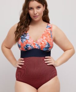 Grote Maten badpak, Dames, rood, Maat: 60, Polyester/Synthetische vezels/Elastaan, Ulla Popken