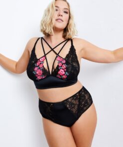 Grote Maten bralette, Dames, zwart, Maat: 50/52, Synthetische vezels/Elastaan, Ulla Popken