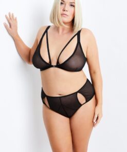 Grote Maten bralette, Dames, zwart, Maat: 58/60, Synthetische vezels/Elastaan, Ulla Popken