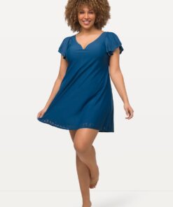 Grote Maten Badjurk, Dames, turquoise, Maat: 52, Synthetische vezels/Elastaan, Ulla Popken