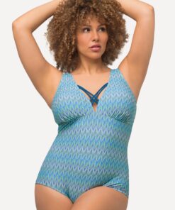 Grote Maten badpak, Dames, wit, Maat: 60, Polyester/Synthetische vezels/Elastaan, Ulla Popken
