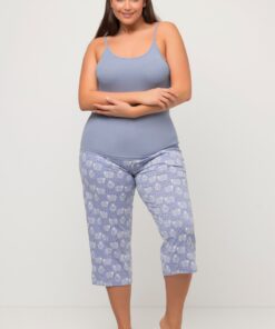Grote Maten spaghetti top, Dames, blauw, Maat: 46/48, Katoen, Ulla Popken