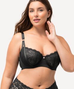 Grote Maten Beugel BH, Dames, zwart, Maat: 115C, Synthetische vezels/Elastaan, Ulla Popken