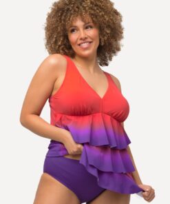 Grote Maten tankini, Dames, rood, Maat: 50, Synthetische vezels/Elastaan, Ulla Popken