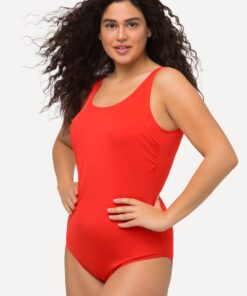 Grote Maten Badpak, Dames, rood, Maat: 54/56, Polyester/Elastaan, Ulla Popken