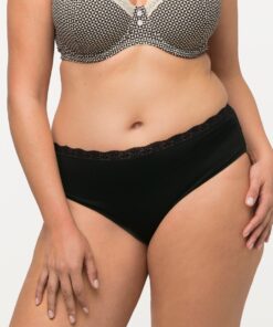 Grote Maten midi slips, Dames, zwart, Maat: 54/56, Katoen/Viscose, Ulla Popken