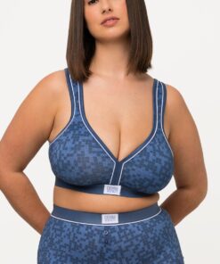 Grote Maten minimizer, Dames, blauw, Maat: 85D, Katoen, Ulla Popken