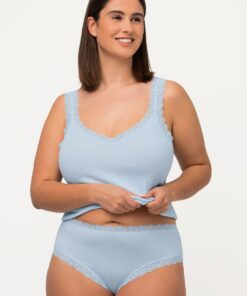 Grote Maten hemd, Dames, blauw, Maat: 54/56, Katoen, Ulla Popken