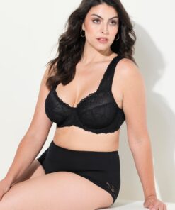 Grote Maten Beugelbeha, Dames, zwart, Maat: 90F, Synthetische vezels/Elastaan, Ulla Popken