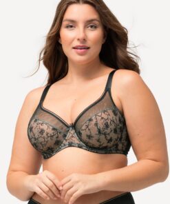 Grote Maten Beugel BH, Dames, zwart, Maat: 90D, Synthetische vezels/Elastaan/Polyester, Ulla Popken