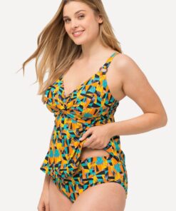 Grote Maten Tankini, Dames, zwart, Maat: 56, Synthetische vezels/Elastaan, Ulla Popken