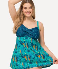 Grote Maten Badjurk, Dames, turquoise, Maat: 62, Synthetische vezels/Elastaan, Ulla Popken
