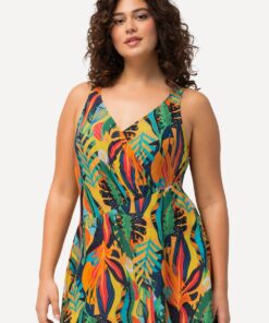 Grote Maten Badjurk, Dames, oranje, Maat: 54, Synthetische vezels/Elastaan, Ulla Popken