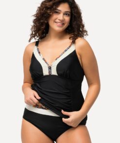 Grote Maten Tankini, Dames, zwart, Maat: 60, Synthetische vezels/Elastaan, Ulla Popken