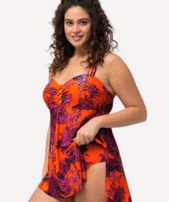 Grote Maten Badjurk, Dames, rood, Maat: 52, Synthetische vezels/Elastaan, Ulla Popken