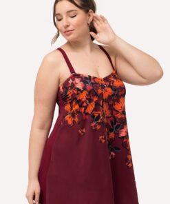 Grote Maten Badjurk, Dames, rood, Maat: 52, Synthetische vezels/Elastaan, Ulla Popken