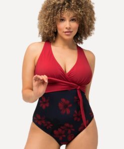 Grote Maten Badpak, Dames, rood, Maat: 58, Polyester/Synthetische vezels/Elastaan, Ulla Popken