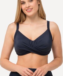 Grote Maten Bikinitop, Dames, blauw, Maat: 58, Polyester/Synthetische vezels/Elastaan, Ulla Popken