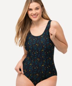 Grote Maten Badpak, Dames, zwart, Maat: 62, Polyester/Synthetische vezels/Elastaan, Ulla Popken