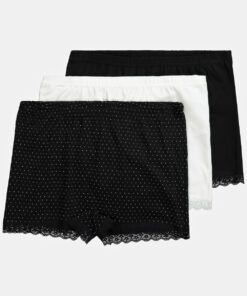 Grote Maten Set van 3, Dames, zwart, Maat: 46/48, Katoen, Ulla Popken