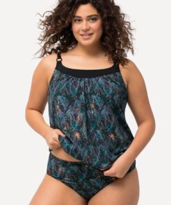 Grote Maten Tankini, Dames, zwart, Maat: 60, Synthetische vezels/Elastaan, Ulla Popken