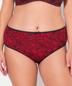 Grote Maten Midislips, Dames, rood, Maat: 54/56, Katoen, Ulla Popken