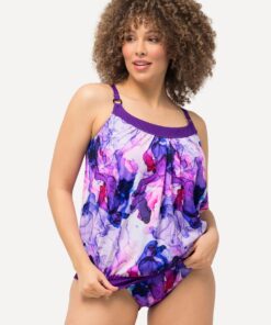 Grote Maten Tankini, Dames, paars, Maat: 52, Synthetische vezels/Elastaan, Ulla Popken