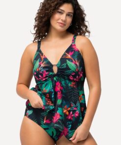 Grote Maten Tankini, Dames, blauw, Maat: 52, Synthetische vezels/Elastaan, Ulla Popken
