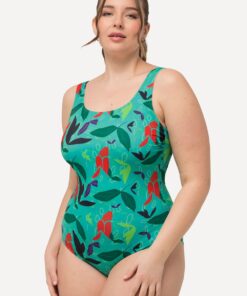 Grote Maten Badpak, Dames, turquoise, Maat: 62/64, Polyester/Elastaan, Ulla Popken