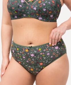 Grote Maten Midi-slips, Dames, groen, Maat: 62/64, Katoen, Ulla Popken