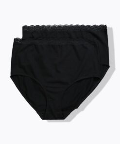 Grote Maten Maxi-slips, Dames, zwart, Maat: 62/64, Katoen/Synthetische vezels, Ulla Popken