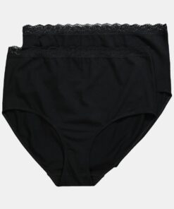 Grote Maten Maxi slips, Dames, zwart, Maat: 42/44, Katoen/Synthetische vezels, Ulla Popken
