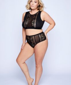 Grote Maten Kanten bustier, Dames, zwart, Maat: 54/56, Synthetische vezels/Elastaan, Ulla Popken