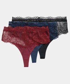 Grote Maten Strings, Dames, rood, Maat: 42/44, Katoen/Elastaan/Synthetische vezels, Ulla Popken