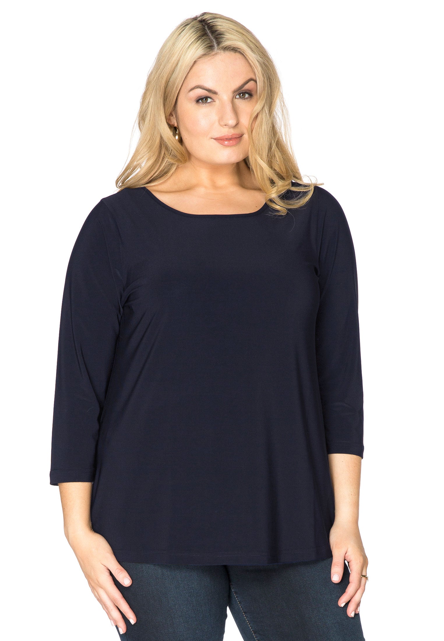 Yoek Shirt driekwart mouwen | Blauw | Maat 54/56