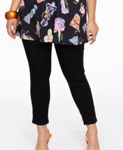 Yoek Jeans met rits | Zwart | Maat 54