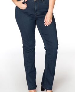 Yoek Jeans met rechte pijp | Donker Blauw | Maat 54