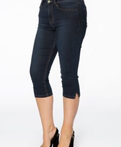 Yoek Cropped capri jeans blauw | Donker Blauw | Maat 54