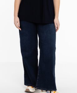 Yoek Jeans 5 pockets wide leg | Donker Blauw | Maat 50