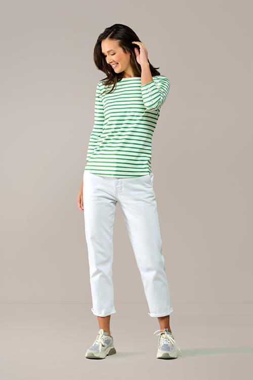 Caroline Tensen Oxford Streep Top Wit / Groen