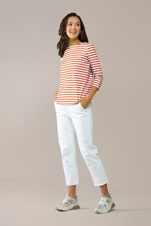 Caroline Tensen Oxford Streep Top Wit / Oranje