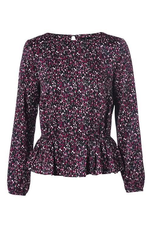 Daryl Print Top Zwart