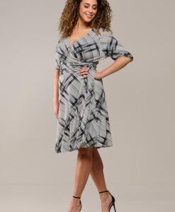 July Print Jurk Zwart / Creme Maxi
