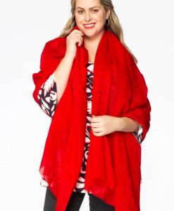 Shawl crispy wool red