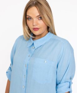 Yoek Blouse-jurk | Licht Blauw | Maat 58/60