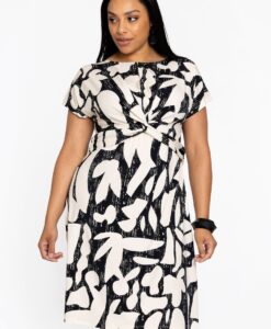 Yoek Jurk met knoop LINI | Beige | Maat 42/44