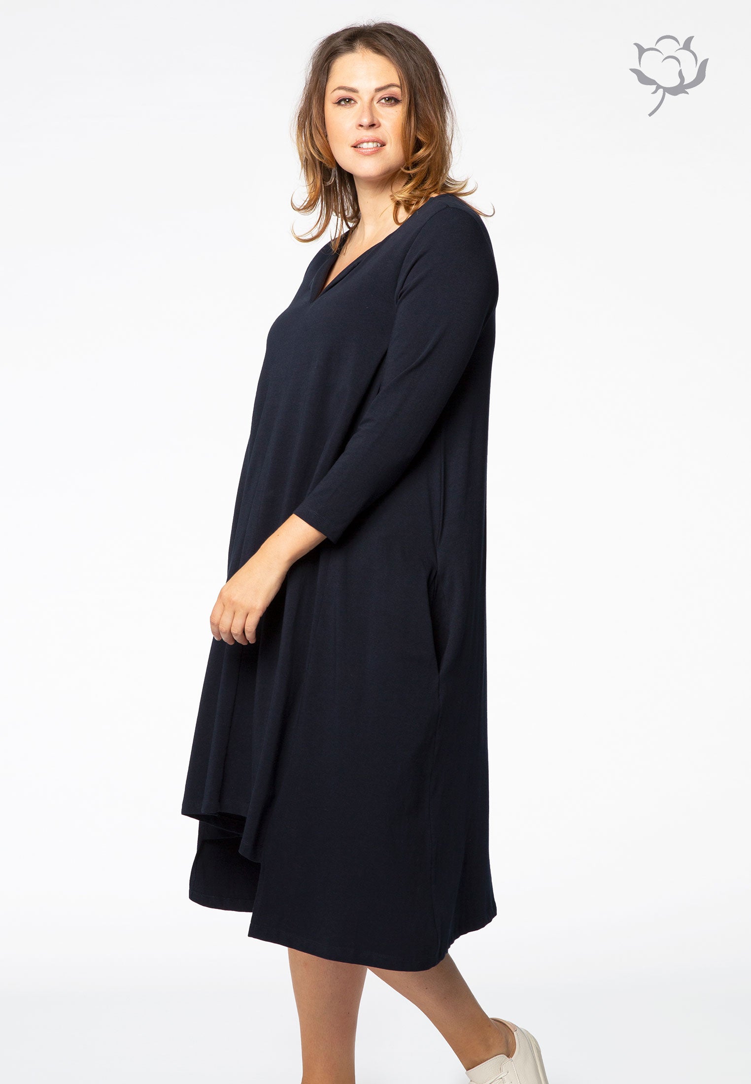 Yoek Jurk pointy ORGANIC | Blauw | Maat 50/52
