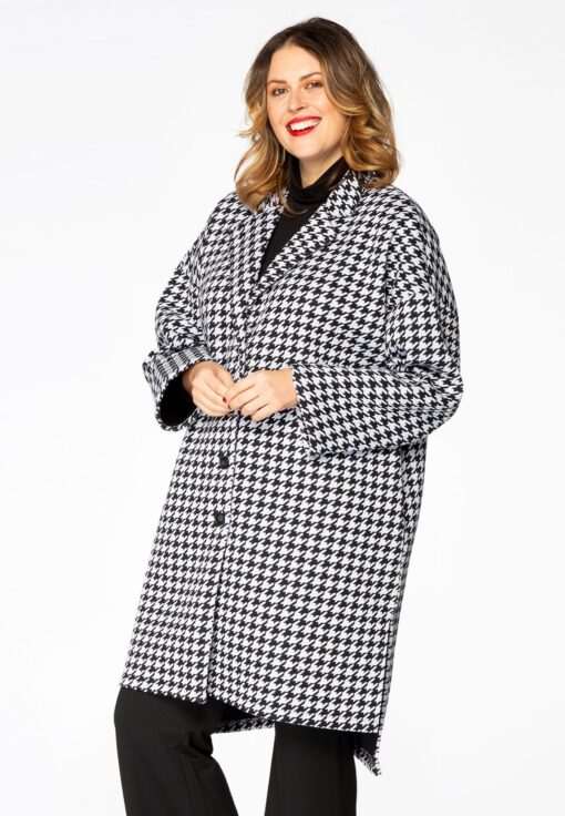 Yoek Jas PIED DE POULE | Zwart | Maat 46/48