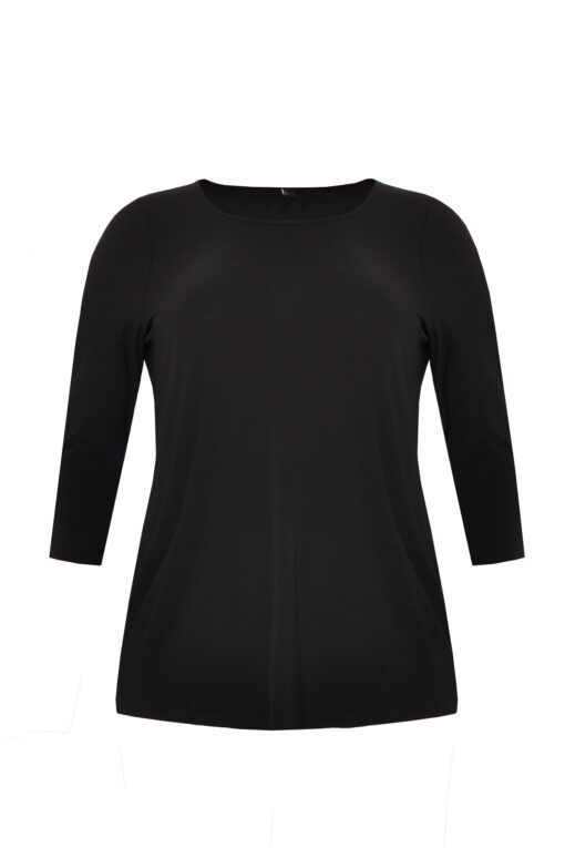 Yoek Recht shirt 3/4 mouwen | Zwart | Maat XXL